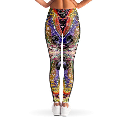 Abstract Agate Marble Pattern Mesh Pocket Leggings