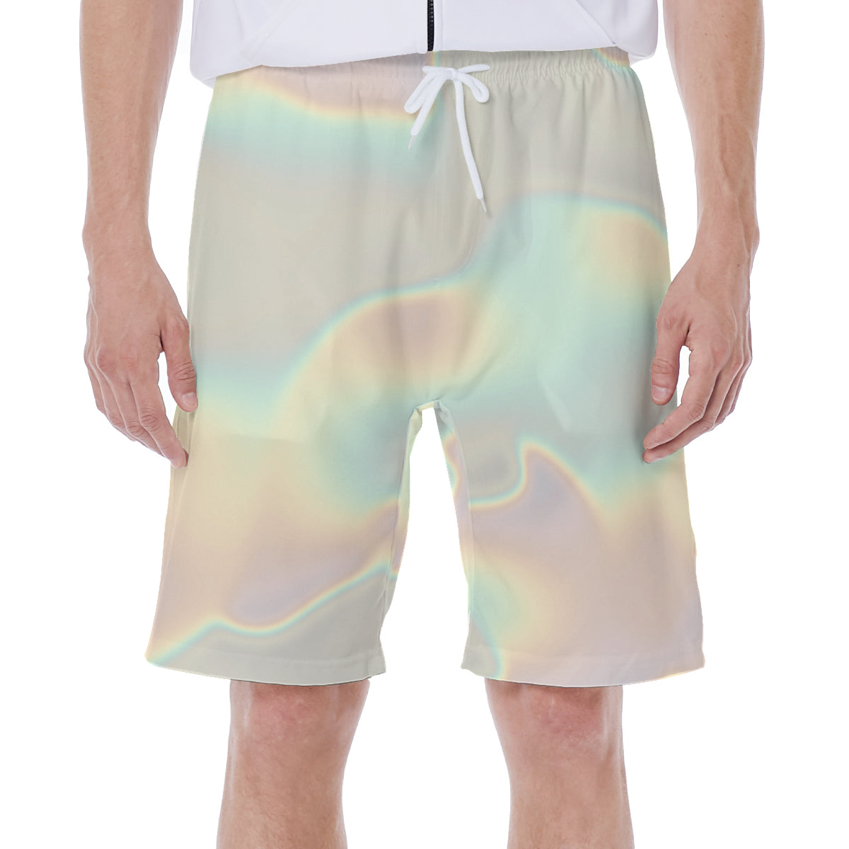 Ombre Iridescence Beach Style Cloud Print Men's Beach Hawaiian Shorts - kayzers