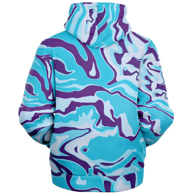 Blue Purple Camo Style Animal Print Unisex Fleece Zip Up Hoodie, Urban Camo Liquid Leopard Design Unisex Fleece Zip Up Hoodie - kayzers