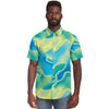 Blue Mint Green Abstract Holographic Iridescence Shirt - kayzers
