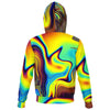 Sporty Abstract Paint Liquid Ripple Waves Texture Graphic Psychedelic Zip Up Hoodie - kayzers