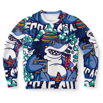 Cool Rasta Shark Brushed Fleece Sweatshirt - kayzers