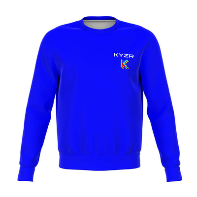 Blue KYZR Logo Mountains Landscape Line Art Unisex Brushed Fleece Sweatshirt - kayzers