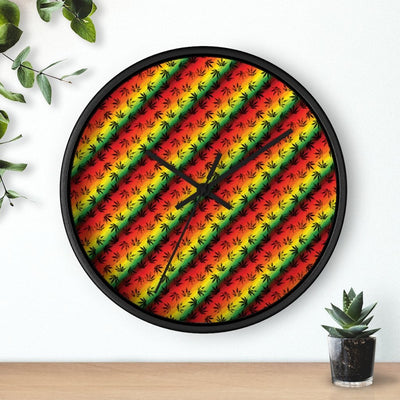 Weed Hemp Cannabis Marijuana Leaf Pattern Wall clock - kayzers