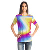 Pink Yellow Hues Abstract Summer Waves Psychedelic Beach Light Summer Ocean Cool Unisex T-shirt - kayzers