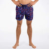 Purple Blue Abstract Alien Galaxy Print Swim Trunks Shorts, Surf Shorts - kayzers