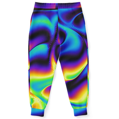 Sports Athletic Holographic Iridescence Waves Men Women Joggers, Abstract Art Paint Psychedelic Lsd Dmt Men Women Joggers - kayzers