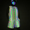 Rainbow Holographic Color Reflective Tank Top + Shorts 2 Piece Set - kayzers
