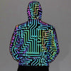 Circuit Lines Reflective Holographic Hooded Jacket, Geometric Circuit Reflective Holographic Hooded Jacket - kayzers