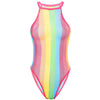 Rainbow Striped Fishnet See Through Mesh Bodysuit For Rave Festivals Psychedelic Suit - kayzers