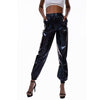 Casual Street Hip-Hop Metallic Pants, Shiny Hologram Laser Loose Pants, Party Wet Look Long Trousers, Women Holographic Bottoms Clubwear - kayzers