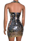 Shiny Silver Mirrors Rhinestones Sequin Party Bodycon Dress - kayzers