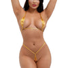 Womens Erotic Bikinis Set, Shiny Metallic Bra Top with G-String Thong, Lenceria Lingerie Shiny Metallic Micro Swimsuit - kayzers