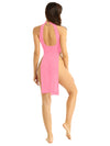 Women Ultra Thin Lingerie Dress. Halter Neck Sleeveless Backless High Slit Legs Nightgown Dress - kayzers