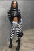 Sexy Cut Out Zip Skinny Jumpsuits Women, Long Sleeve Stripe Print One Piece Rompers - kayzers