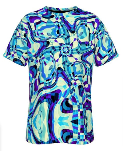 Abstract Liquid Paint Psychedelic Waves Ripple Swirls Lsd Dmt Print Men's O-Neck T-Shirt - kayzers