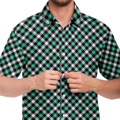 White Green Checks Plaid Pattern Shirt - kayzers