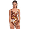 Abstract Snake Print One Piece Swimsuit