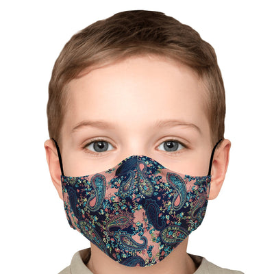 Paisley Floral Pattern Adult Youth Kids Children Adjustable Face Mask With Filter - kayzers