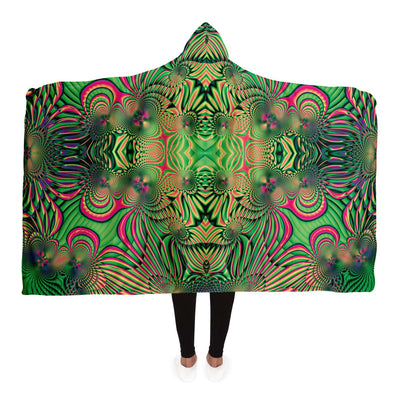 Psychedelic Fractals Trippy LSD DMT Hooded Blanket - kayzers