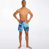 Purple Blue Urban Camo Street Style Psychedelic Liquid Waves Paint Edm Swim Trunks, Swimming Shorts, Surf Shorts - kayzers