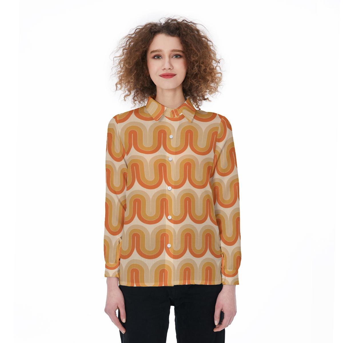 Retro 60's 70's Hipster Geometric Pattern Women's Shirt