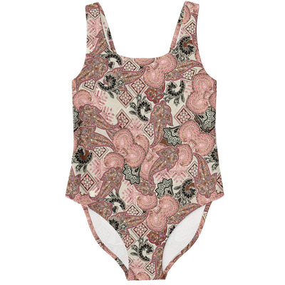 Floral Paisley Print One Piece Swimsuit - kayzers