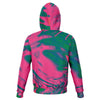 Pink Green Paint Splash Psychedelic Pop Art Waves Swirls Twirl Bright Colors Lsd Dmt Unisex Fashion Hoodie - kayzers