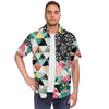 Tropical California Flamingo Print Men's Button Down Shirt - kayzers