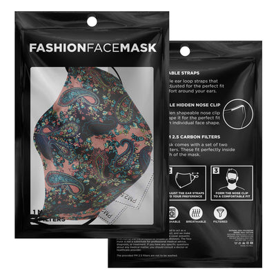 Paisley Floral Pattern Adult Youth Kids Children Adjustable Face Mask With Filter - kayzers