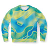 Blue Mint Green Abstract Holographic Iridescence Sweatshirt - kayzers