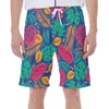 Tropical Palm Leaves Hawaiian Print Men's Beach Shorts