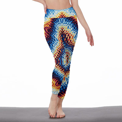 Abstract Art Paint Liquid Swirls Waves Print Women's High Waist Leggings