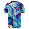Purple Blue Urban Camo Street Style Psychedelic Liquid Waves Paint Edm Baseball Jersey - kayzers
