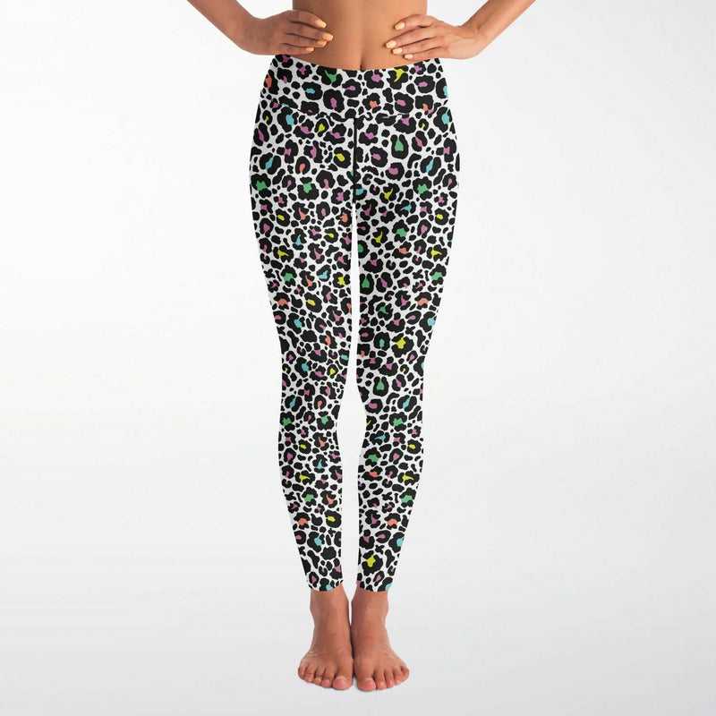 Colorful Leopard Print Women's Yoga Leggings - kayzers