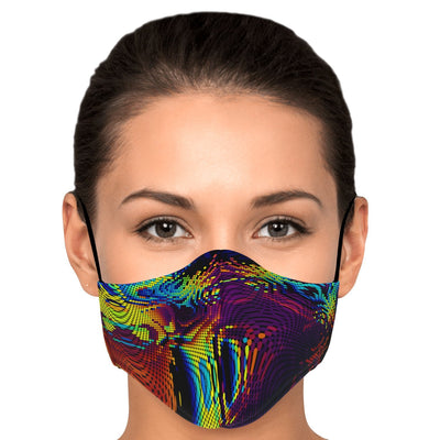 Abstract Colorful Flaky Texture Psychedelic Adult Youth Kids Adjustable All Fit Face Mask With Filter - kayzers