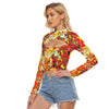 Liquid Funky Psychedelic Halftone Pixeled Sexy Edgy Trippy Print Women's Hollow Chest Tight Crop Top