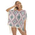 Abstract Boho Mosaic Geometric Bohemian Print Women's Square Fringed Shawl, Bikini Cover Up