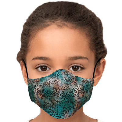 Snake Animal Print Women's Girl Children Adjustable Face Mask With Filter - kayzers