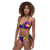 Abstract Psychedelic Trippy Colorful Reversible Bikini Set, Lsd Dmt Reversible Bikini Set, Psychedelic Two Piece Reversible Bikini Set - kayzers