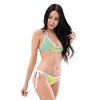 Pink Mint Green Yellow Tinge Hues Ombre Iridescence Holographic Colorful Reversible Two Piece Bikini Set - kayzers