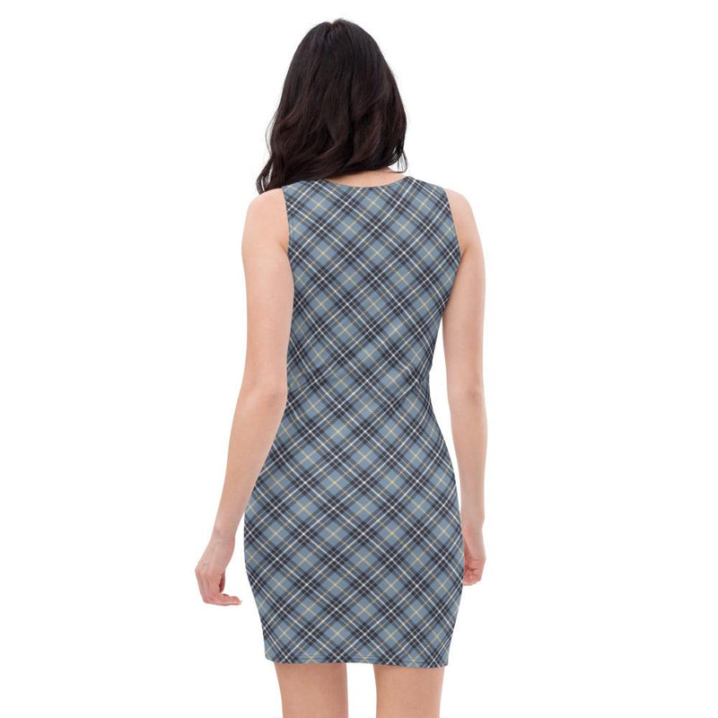 Gray Checks Plaid Pattern Women's Dress - kayzers