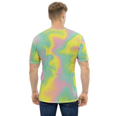 Pink Mint Green Yellow Tinge Hues Ombre Iridescence Holographic Colorful Men's T-shirt - kayzers