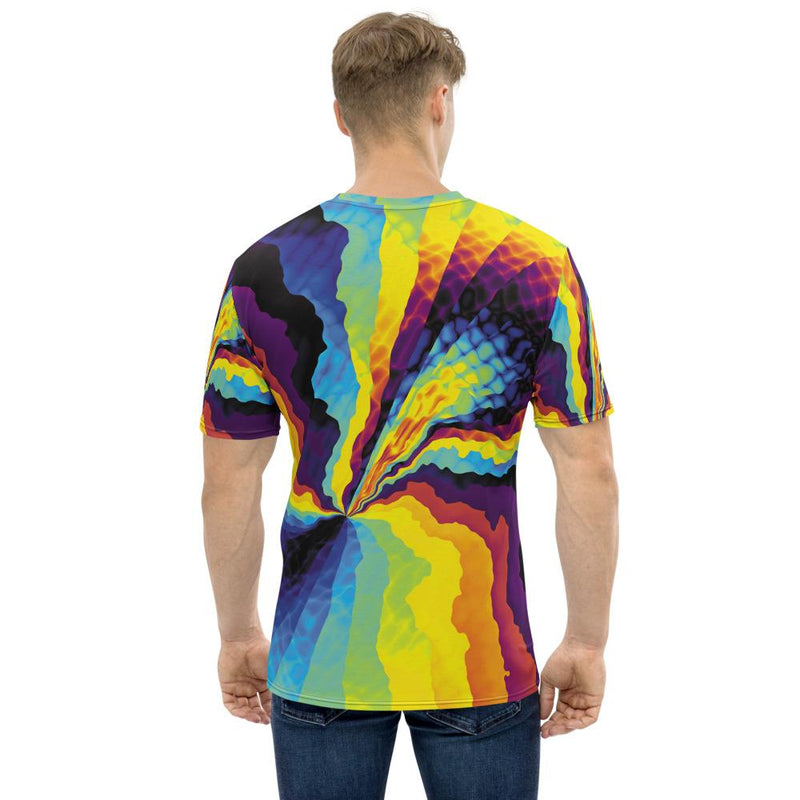 Colorful Psychedelic Rainbow Pinch Swirl Trippy Men's T-shirt - kayzers