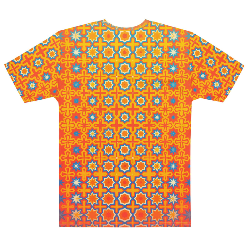 Orange Cross & Stars Print Men's t-shirt - kayzers