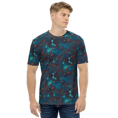 Blue Sky Galaxy Stars Space Abstract Clouds Men's T-shirt - kayzers
