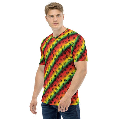Weed Hemp Marijuana Cannabis Leaf Leaves Pattern Men's T-shirt A006 - kayzers
