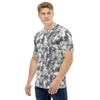 Black Grey Abstract Galaxy Marble Texture Print Men's T-shirt - kayzers