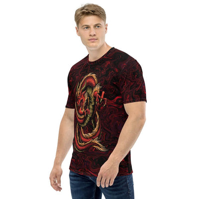 Red Dragon On Lava Men's T-shirt - kayzers