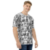 Black Grey Abstract Galaxy Marble Texture Print Men's T-shirt - kayzers